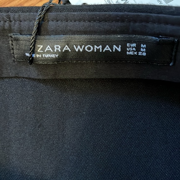 New ZARA Midi Zipper Skirt Black Medium - Picture 6 of 7